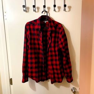 Uniqlo Plaided Button Down Shirt - Red/Black